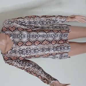 umbranded long sleeve animal print small blouse